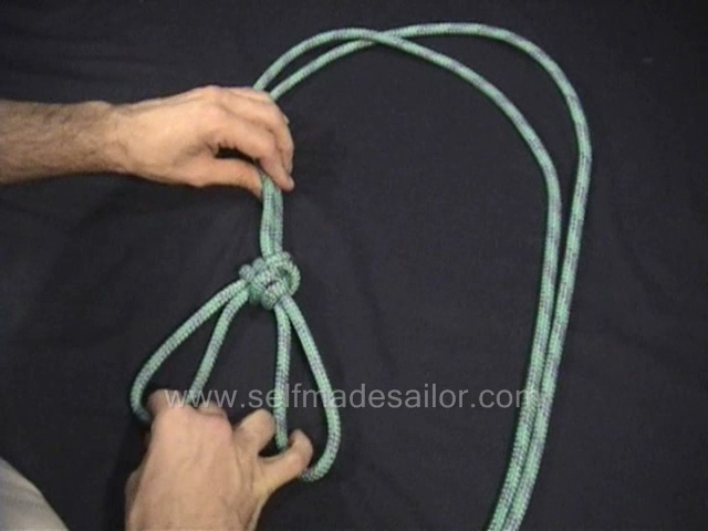 A knot tying video showing how to tie a Three Part Crown.